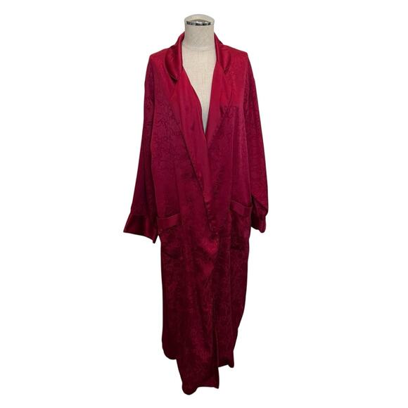 Victoria's Secret Other - Vtg 90s Victoria's Secret Sz S Gold Label Satin Robe Jacquard Floral NO BELT